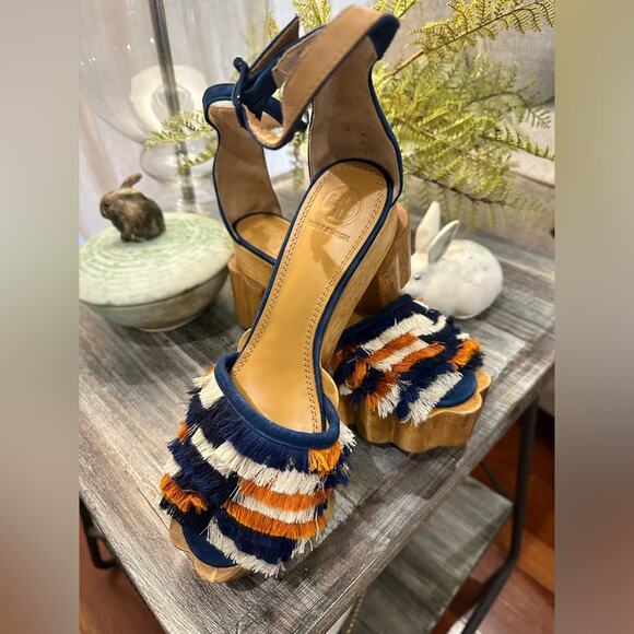 TORY BURCH Blue Alma Platform Sandal - Picture 2 of 16